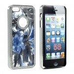 Wholesale iPhone 5 5S  Fusion Diamond Chrome Case (Blue MIX)